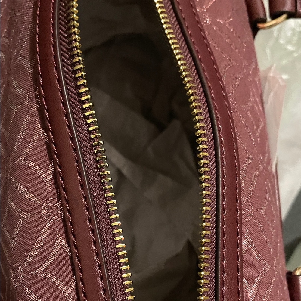 MICHAEL Michael Kors Maroon Patterned Duffel/ Satchel - Picture 11 of 11